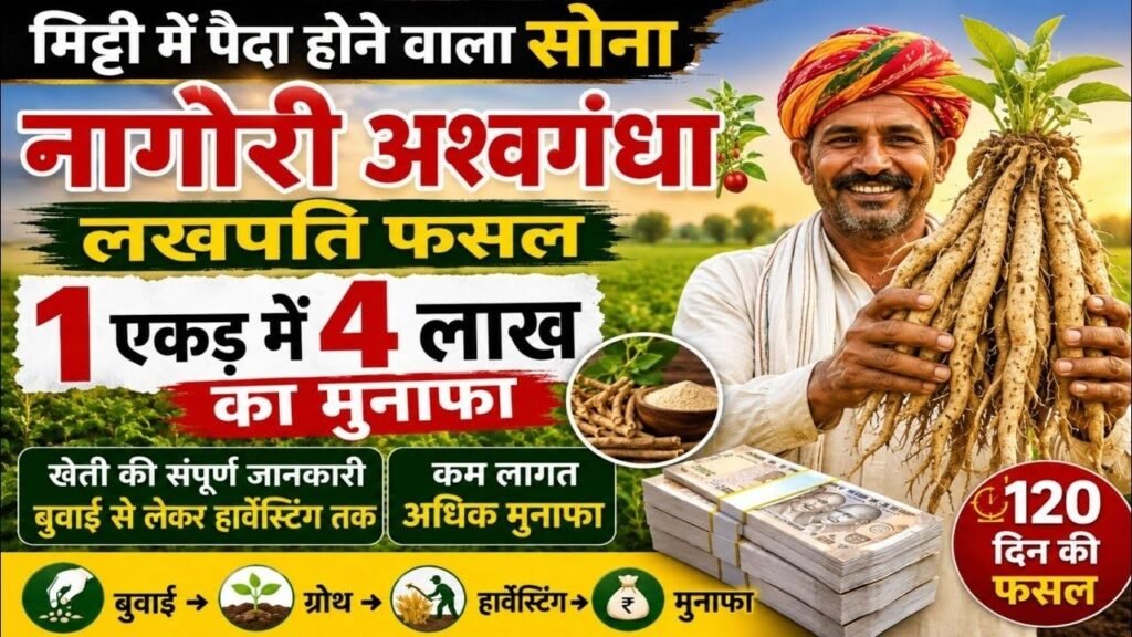 मिट्टी में पैदा होने वाला सोना! नागौरी अश्वगंधा की खेती | कम लागत में शानदार कमाई | 120 दिन की फसल