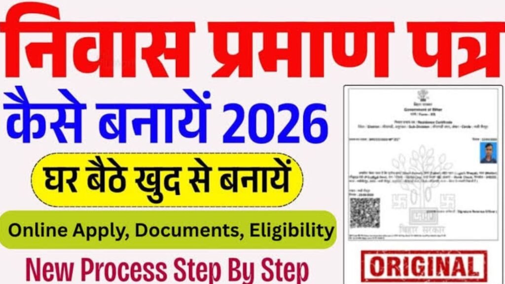 निवास प्रमाण पत्र कैसे बनाये 2026 |
